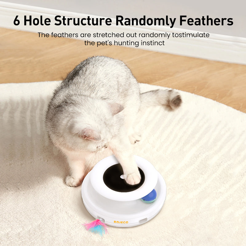 Cozycat 2-in-1 Interactive Cat Toy – Automatic Feather & Ball Toy with 5 Play Modes