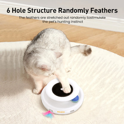 Cozycat 2-in-1 Interactive Cat Toy – Automatic Feather & Ball Toy with 5 Play Modes